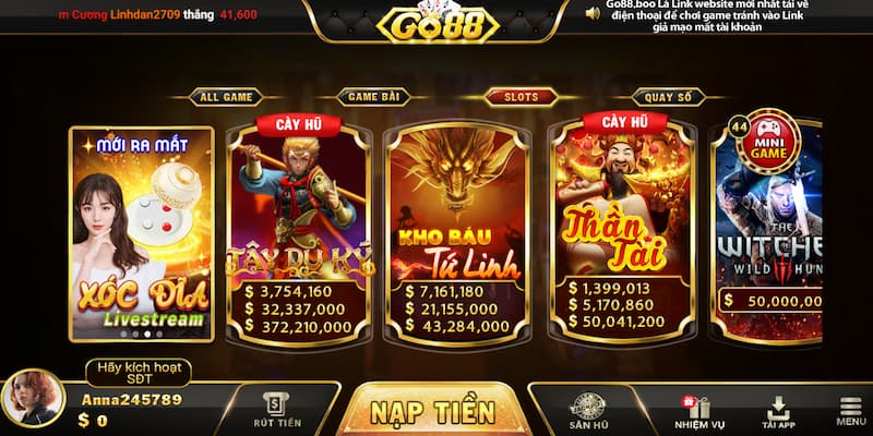Go88 - Cổng game đổi thưởng hàng đầu tại thị trường Việt Nam 3 Game Slot độc đáo, mới lạ tại Go88